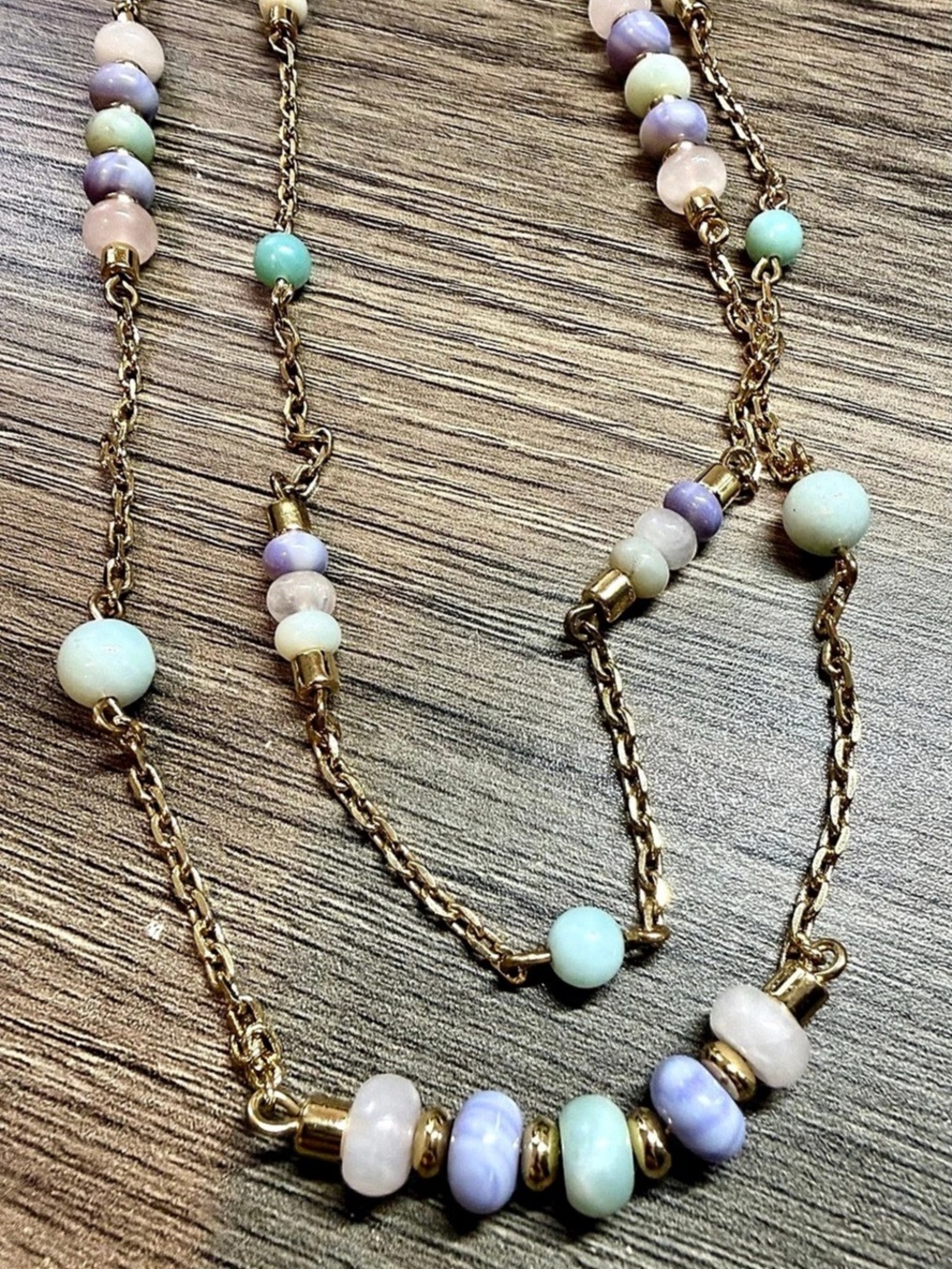 Talbots Semi-Precious Stones Necklace Beaded Necklace in Gold & Multicolor NWT